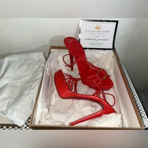 Christian Louboutin Coral Leather Discolilou 140 Sandals Size 8.5 | 39.5